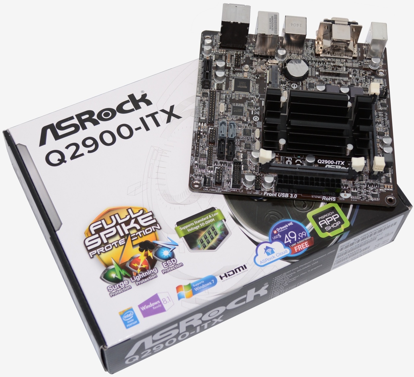 Para Asrock Q2900M motherboard Pentium Quad-Core J2900 DDR3/3L HDMI DVI VGA M-ATX 