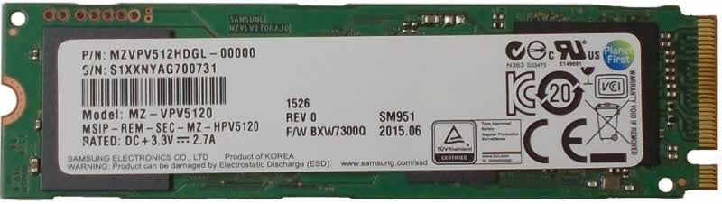 Samsung M.2 SM951 NVMe PCIe