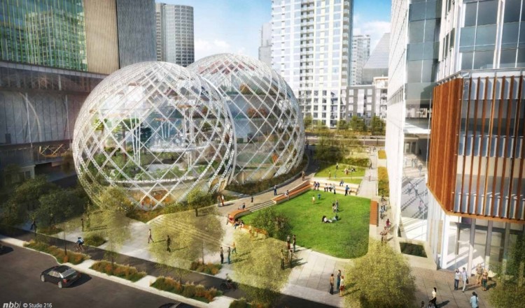 Amazon wants to build a trio of biospheres in downtown Seattle