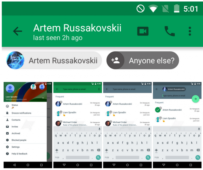 Here are the leaked images of Google's upcoming Hangouts 4.0 update