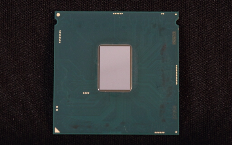 This is the tiny die underneath an Intel Skylake CPU's heat spreader
