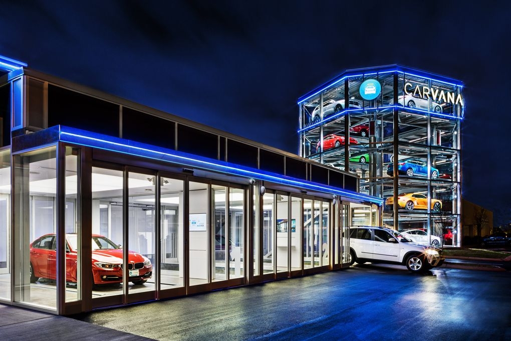 Carvana will sell you a vehicle from its giant car vending machine