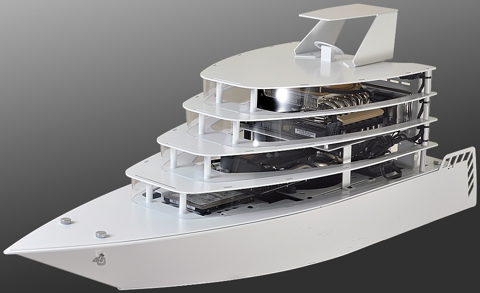This Lian Li computer case is shaped like a yacht
