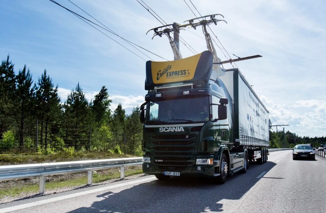 Sweden becomes first nation to open electric highway that powers trucks using overhead lines