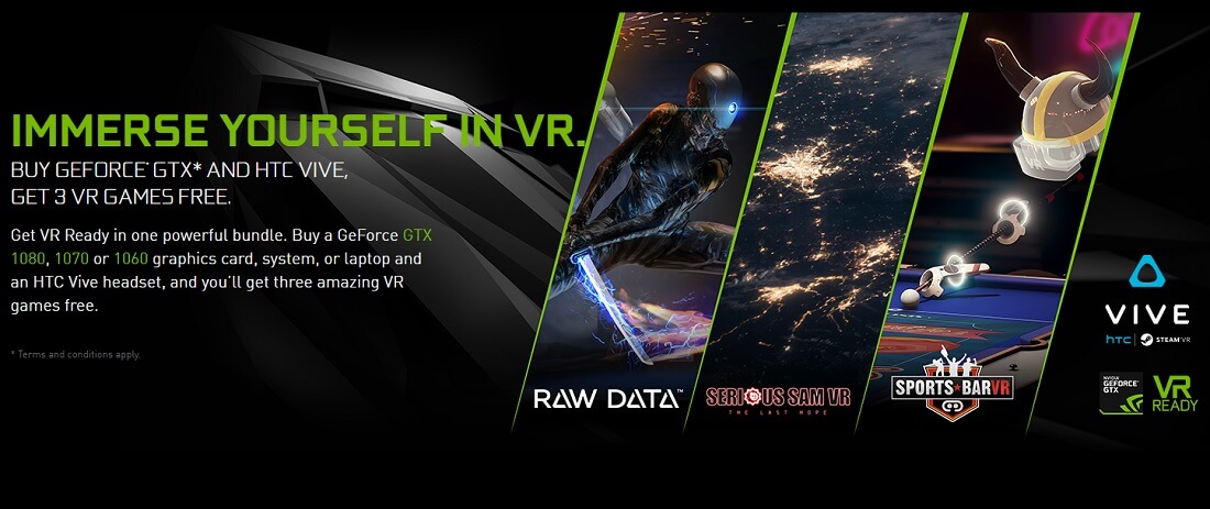 Nvidia and Valve bundle free VR games with purchase of Vive and GPU