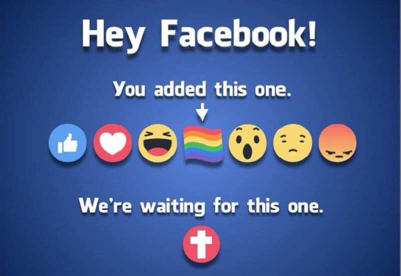 Despite demands from some users, Facebook says it won't be adding a crucifix reaction emoji