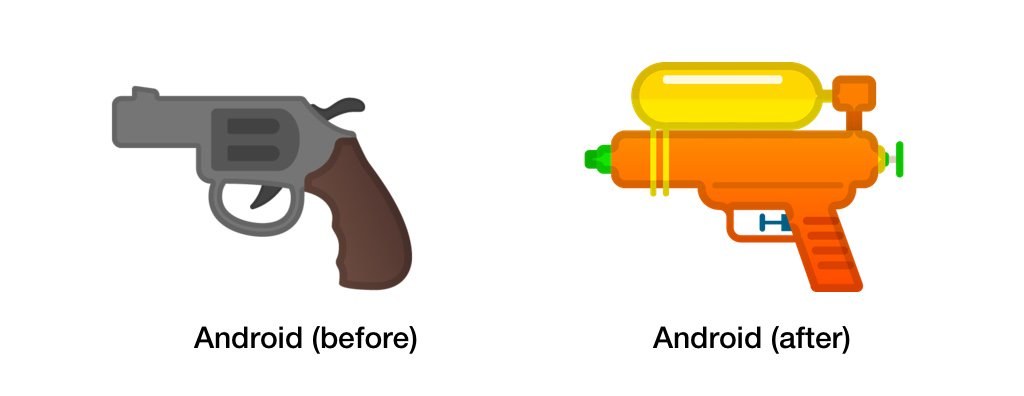 Google becomes latest company to swap its gun emoji for a water pistol