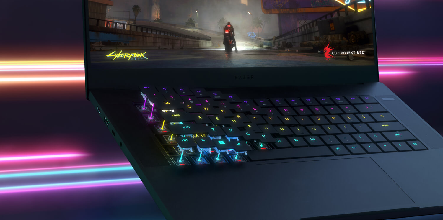 Razer fits the Blade 15 with an optical mechanical keyboard
