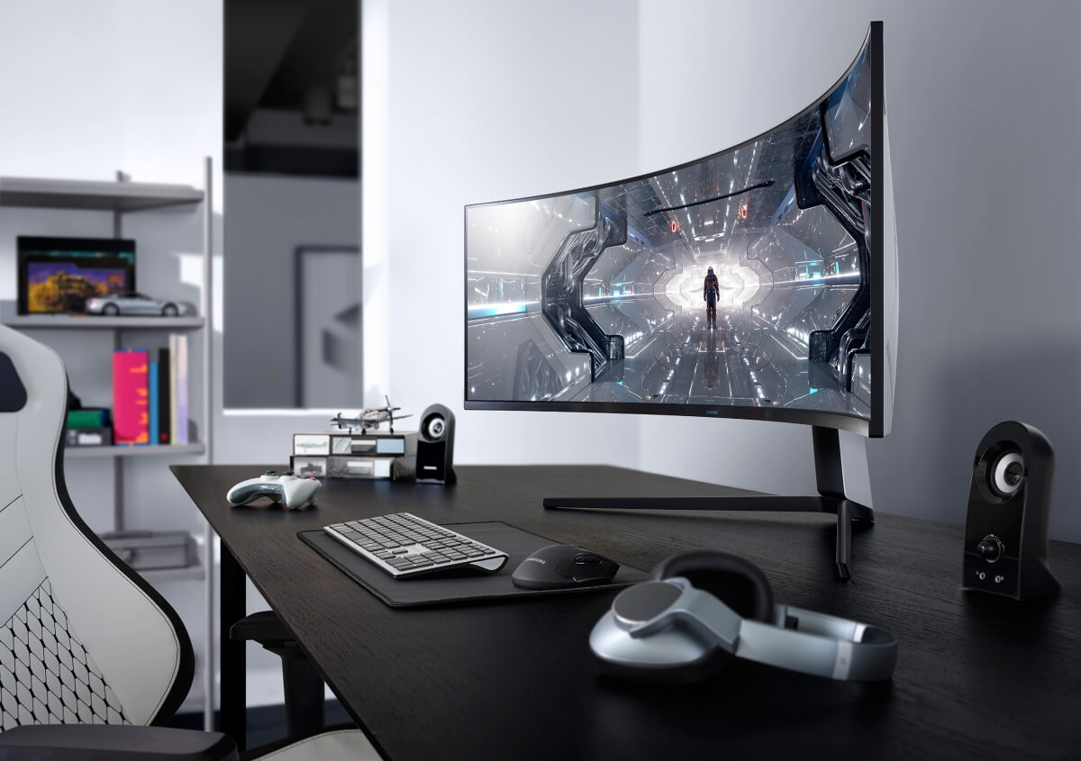 Samsung's new Odyssey gaming monitor line boasts an aggressive curve, futuristic design