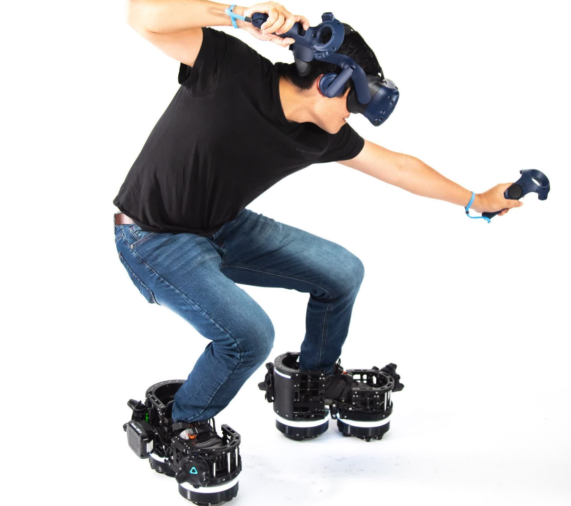 Robotic VR boots let you walk without moving forward