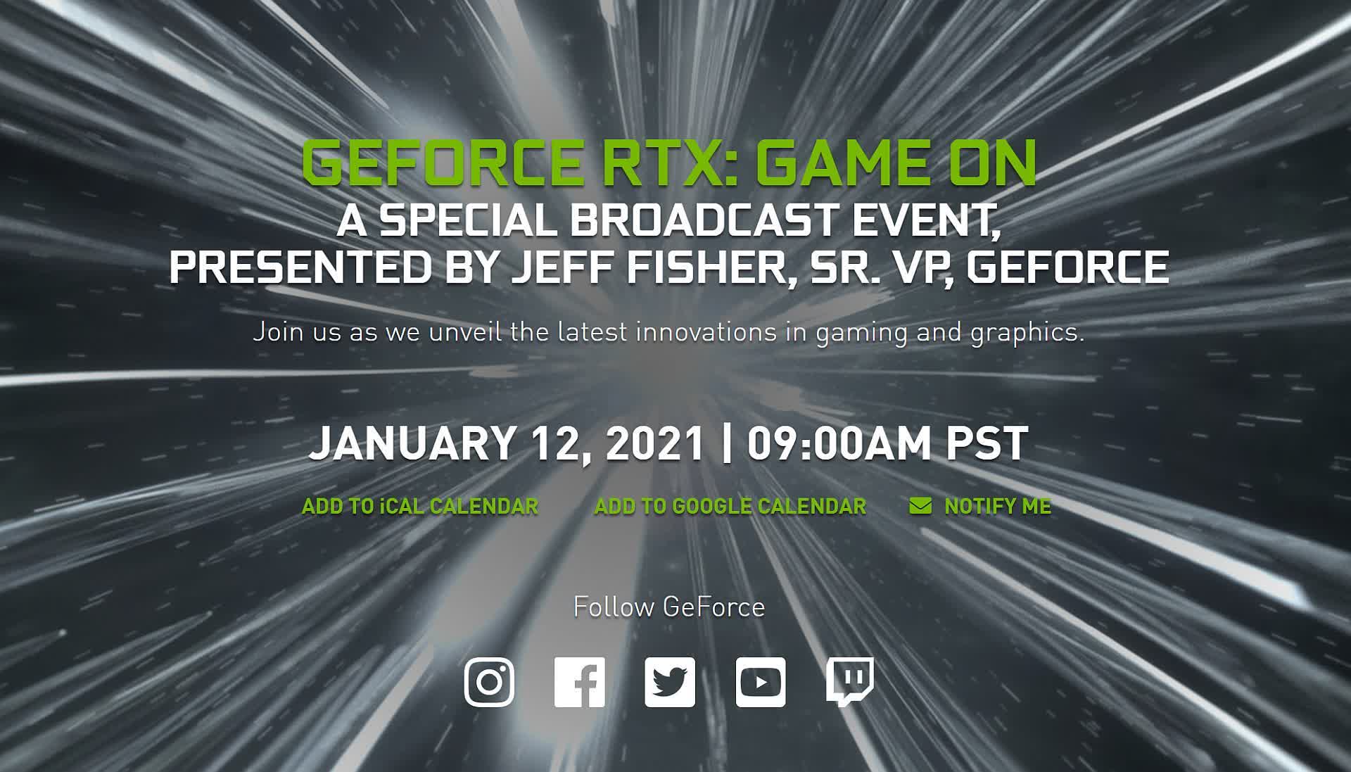 Nvidia announces January GeForce event, could reveal the RTX 3080 Ti, RTX 3060