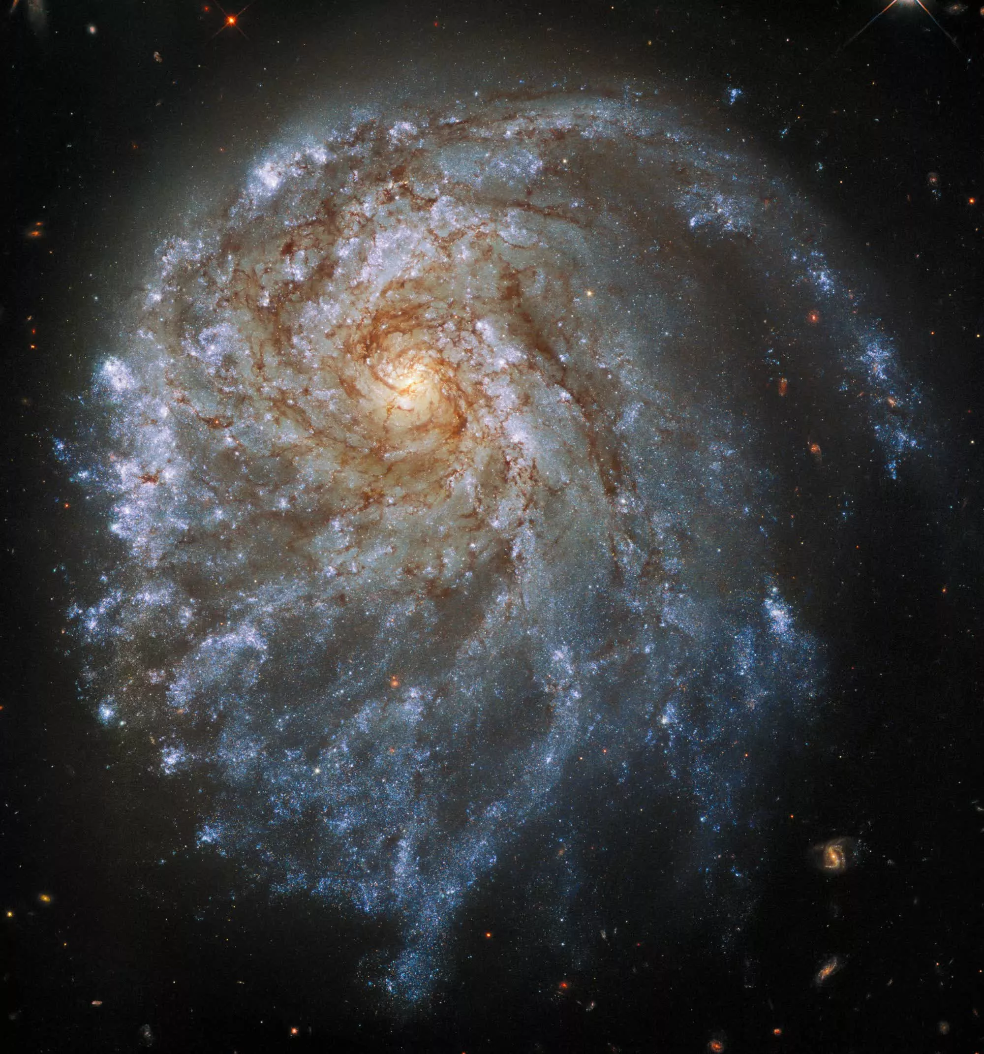 The Hubble Space Telescope takes a closer look at an unusual spiral galaxy 120 million light-years away