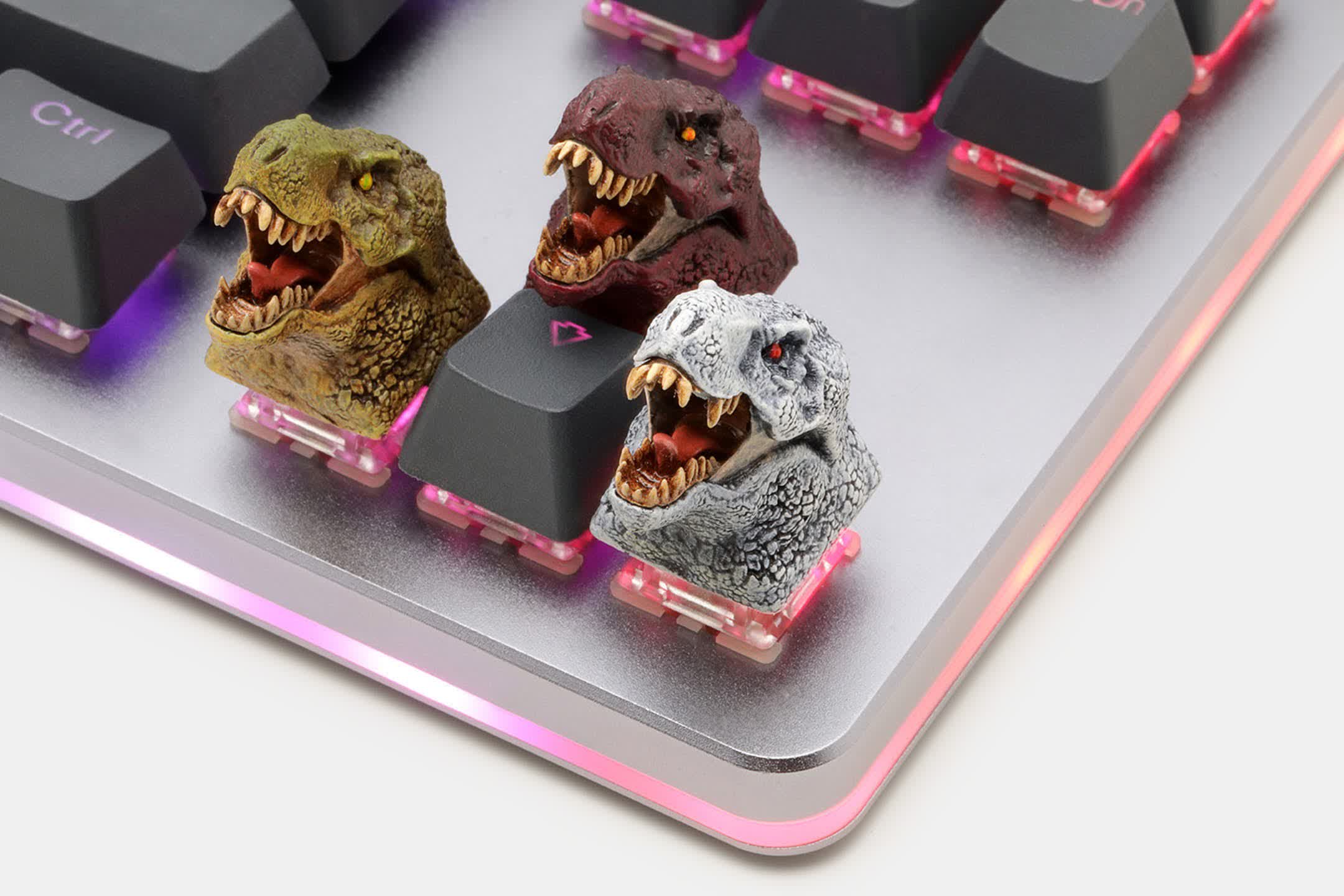 These awesome if impractical keycaps are perfect for dinosaur fans