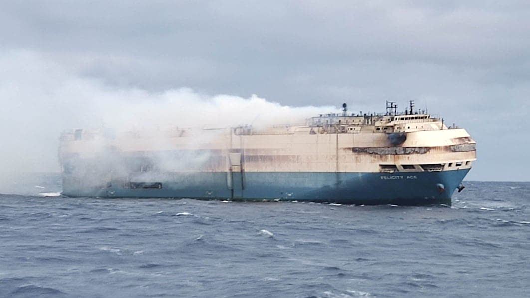 Fire-damaged ship carrying $401 million worth of luxury vehicles sinks into the Atlantic