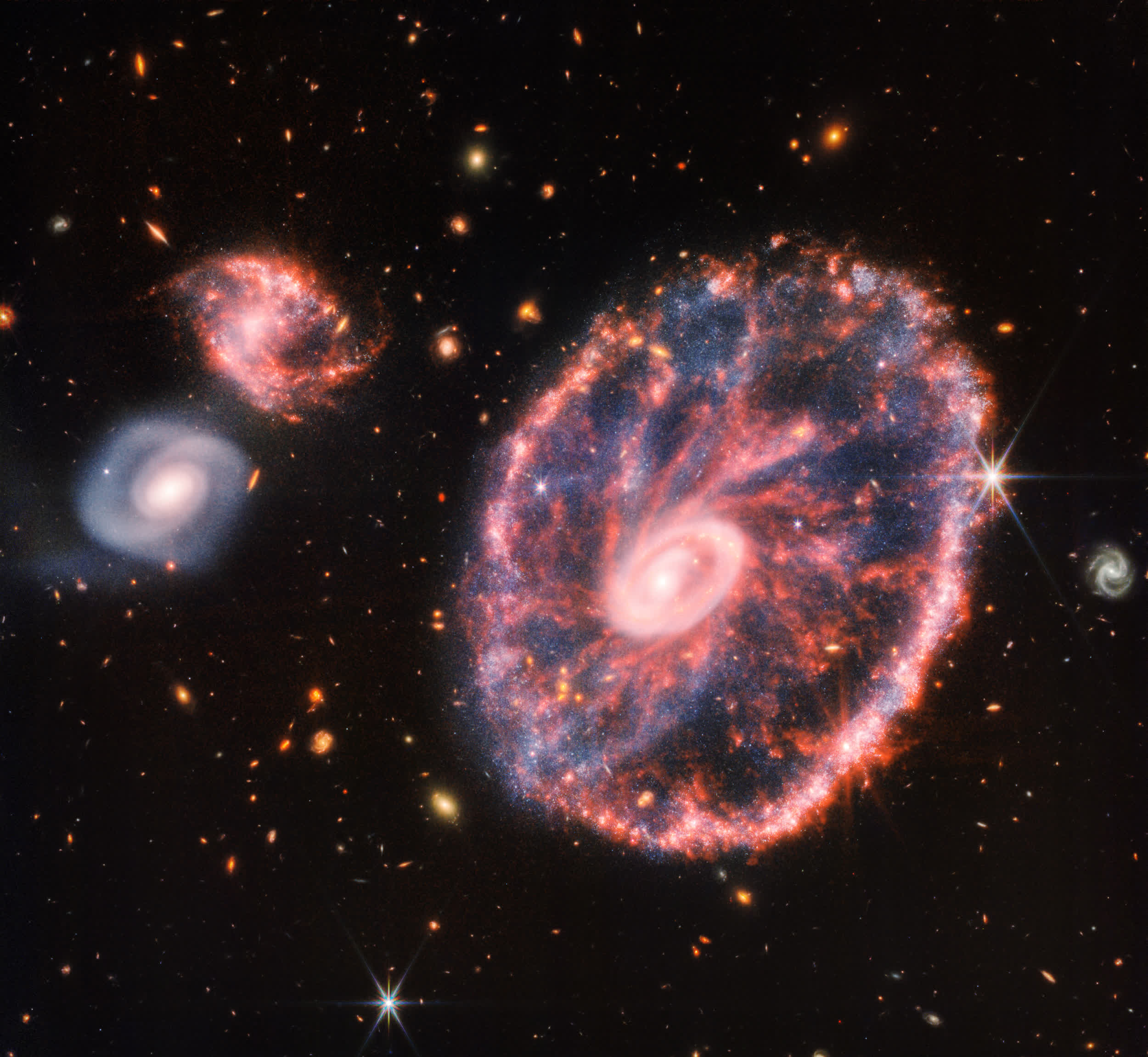 James Webb Space Telescope zeroes in on the Cartwheel Galaxy