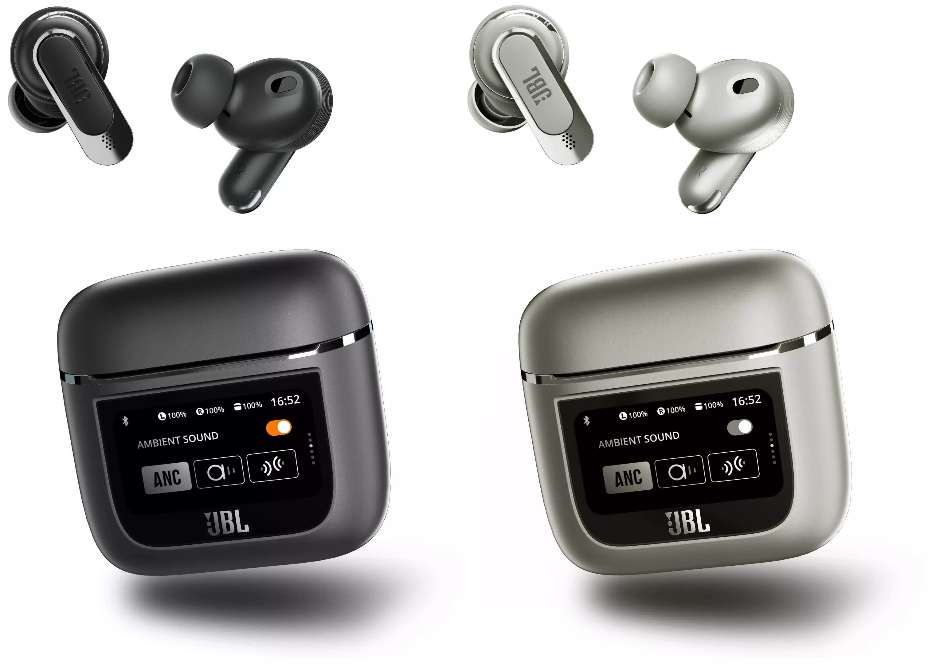 JBL's new wireless earbuds come with a touchscreen-equipped charging case