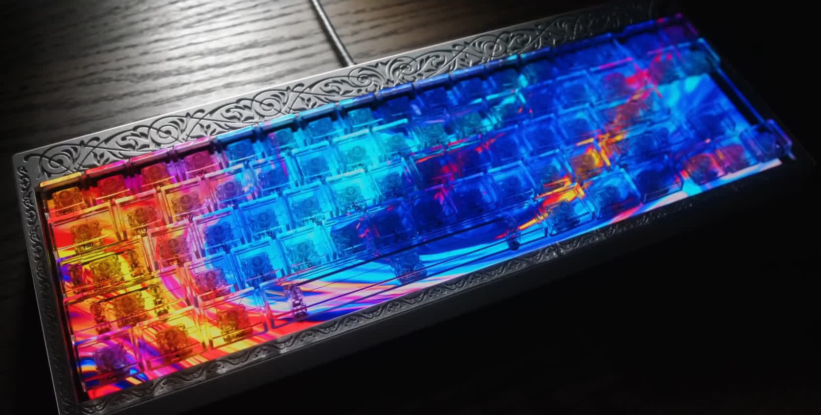 Centerpiece is a mechanical keyboard with a high-res display beneath transparent keys