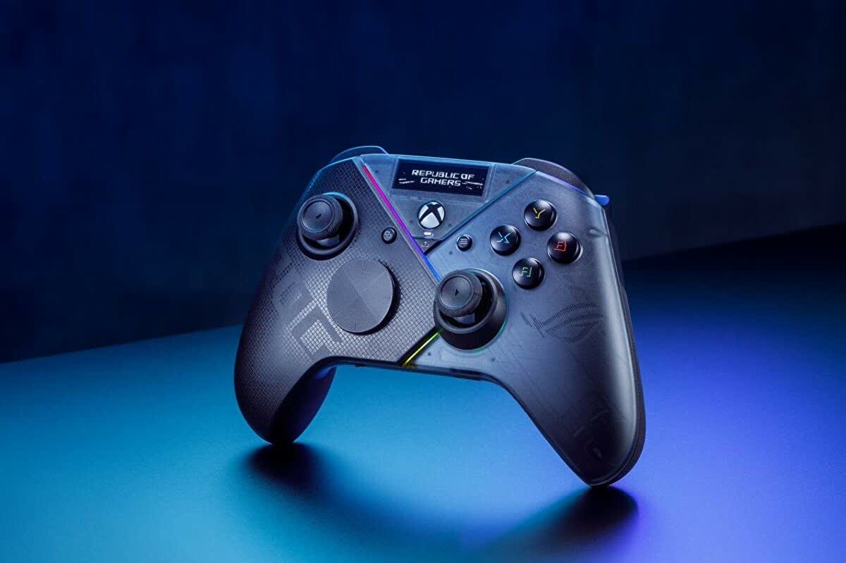 Asus reveals PC/Xbox controller with OLED screen, tri-mode connectivity